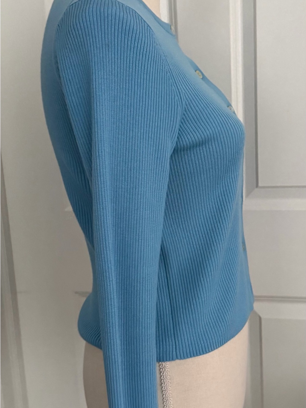 JOIE SKY BLUE RIBBED MERINO WOOL CARDIGAN SIZE S- TAGS ON NEW - Picture 6 of 9